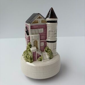 "I Left My Heart In San Francisco" Ceramic House Music Box Painted Ladies